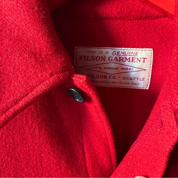 Vintage 70s Filson Red Wool Women's Mackinaw Cruiser
Button Up USA Made - Picture 4 of 5